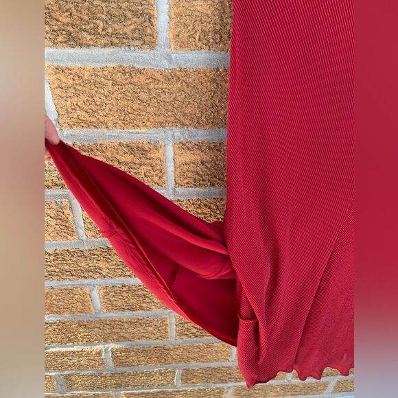 marina rinaldi red chiffon slip dress size 19 - Picture 6 of 7